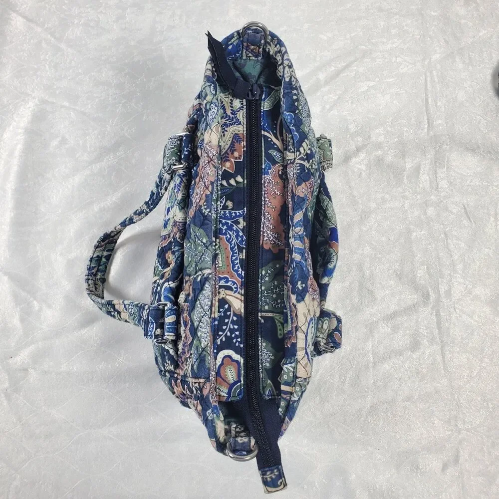 Vera Bradley Glenna Satchel Crossbody Bag Java Navy Camo Retired Pattern